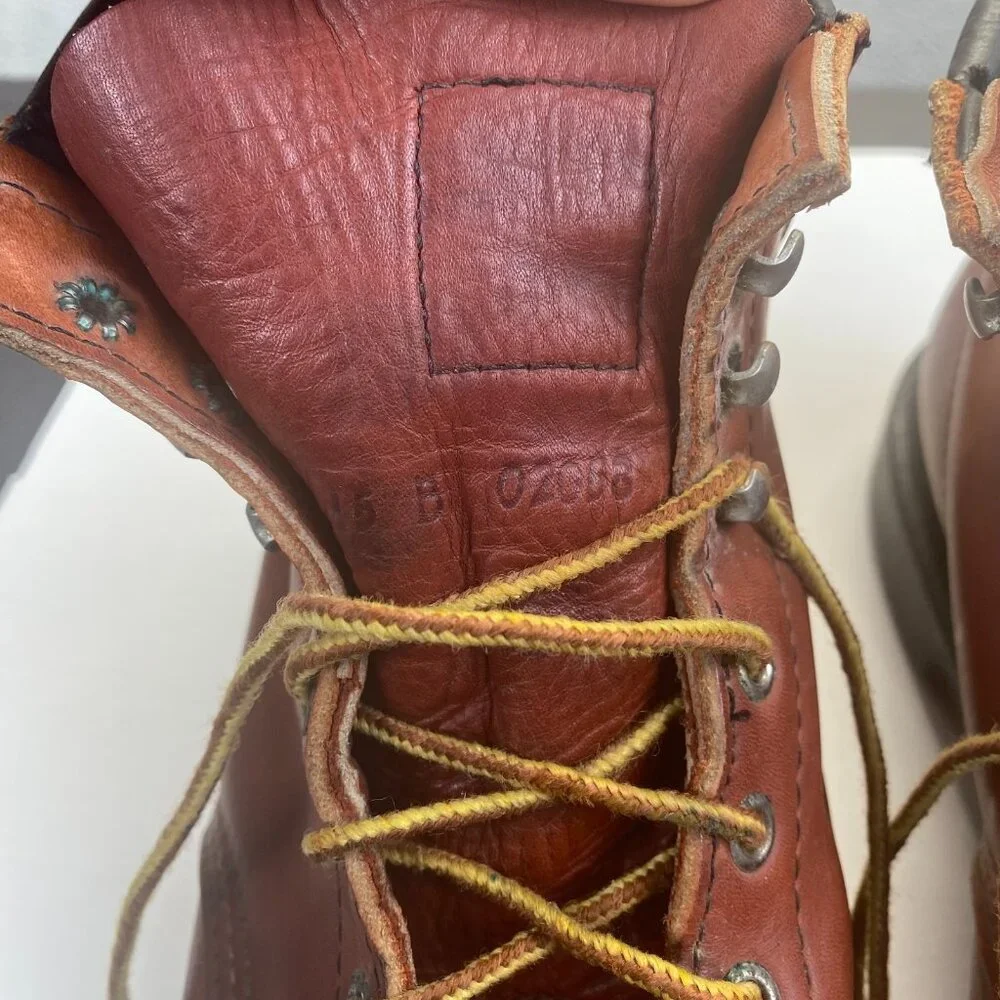 Vtg OXBLOOD STEEL TOE USA‎  RED WING CHORE WORK BOOTS Men’s Size 15B